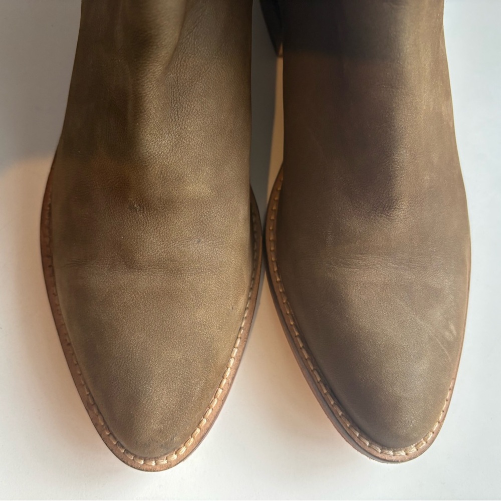 Free People Brown Leather Ankle Boots Size 37 EU 6.5 US Zip up Back